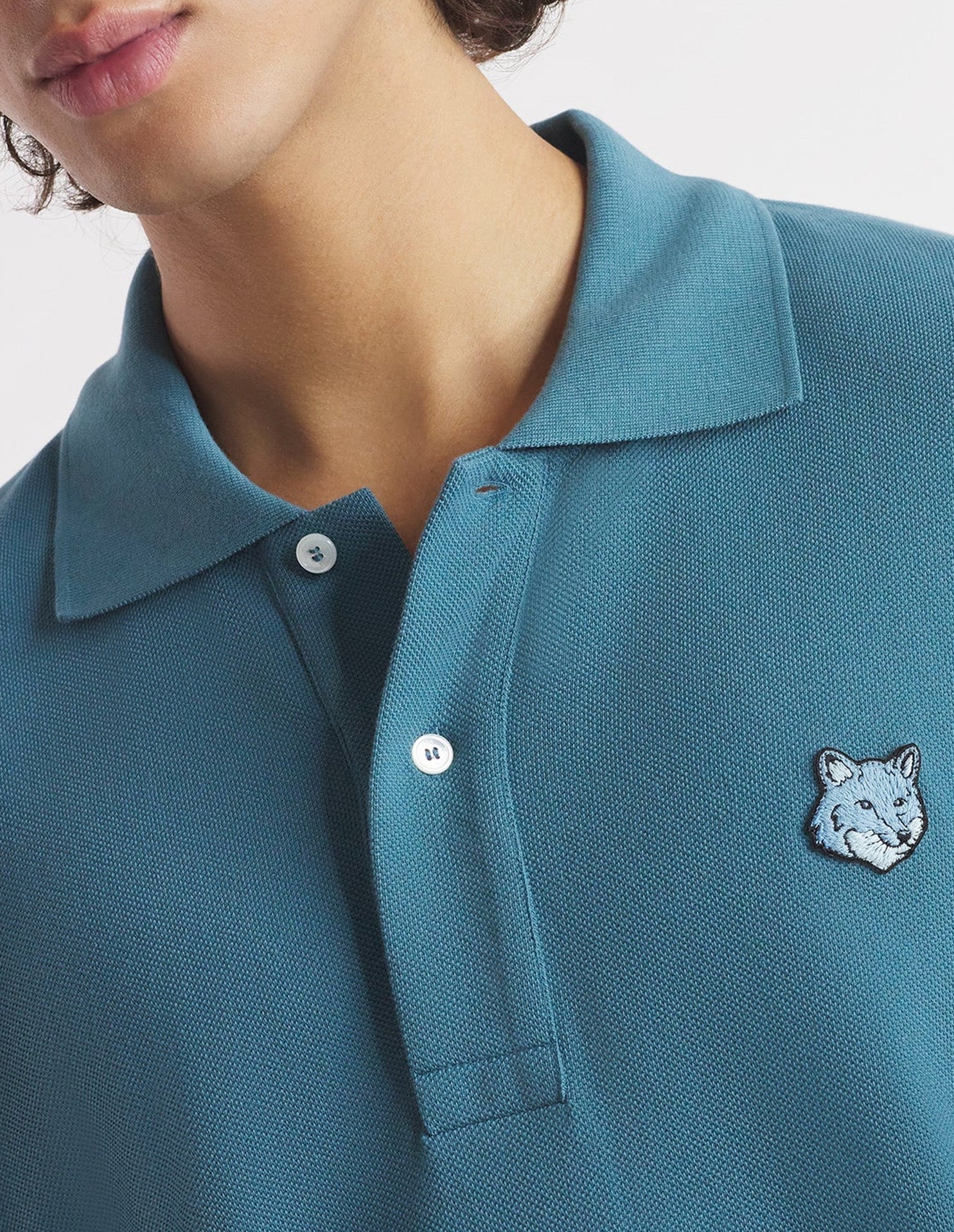 Polo à manches courtes avec écusson - Lake Blue