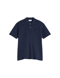 Short-sleeved polo shirt with crest - Ink Blue