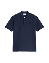 Short-sleeved polo shirt with crest - Ink Blue