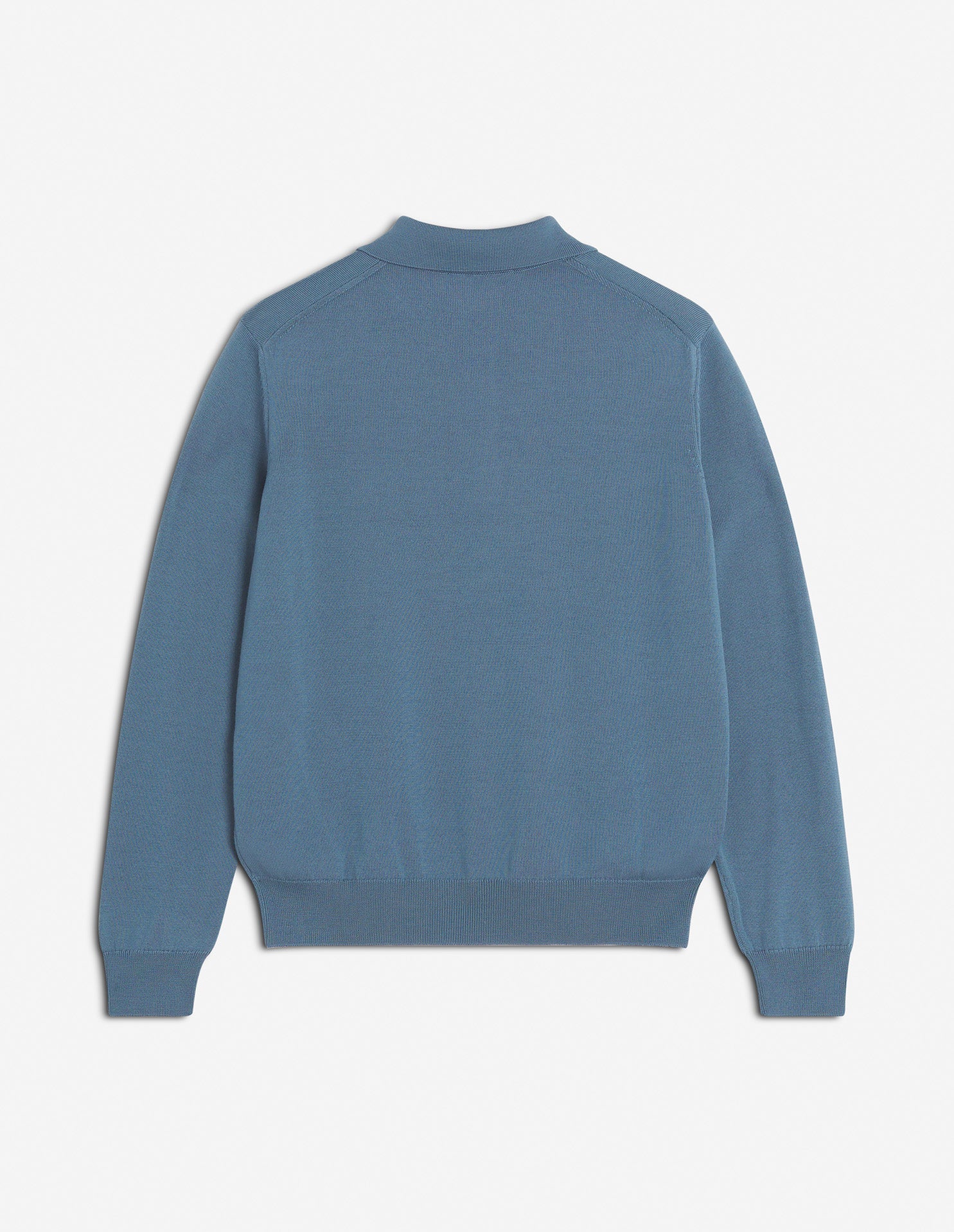 Patch embroidered wool polo jumper - Breton Blue