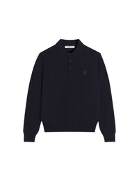 Pull camionneur brodé en laine - Ink Blue