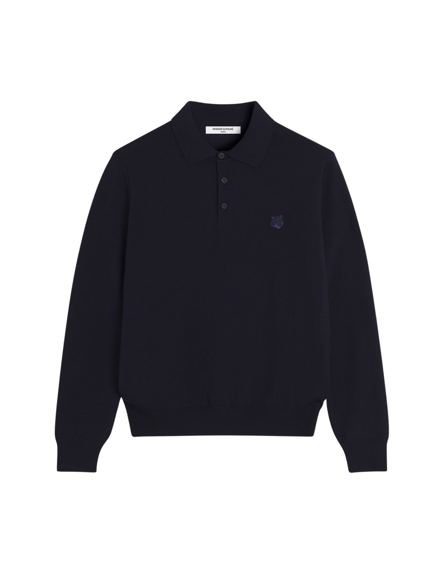 Embroidered wool trucker jumper - Ink Blue