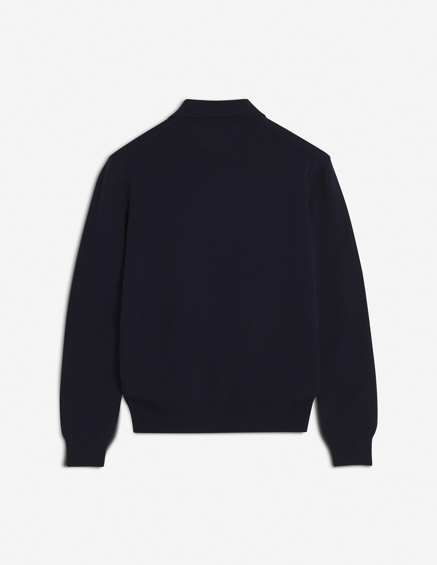 Embroidered wool trucker jumper - Ink Blue