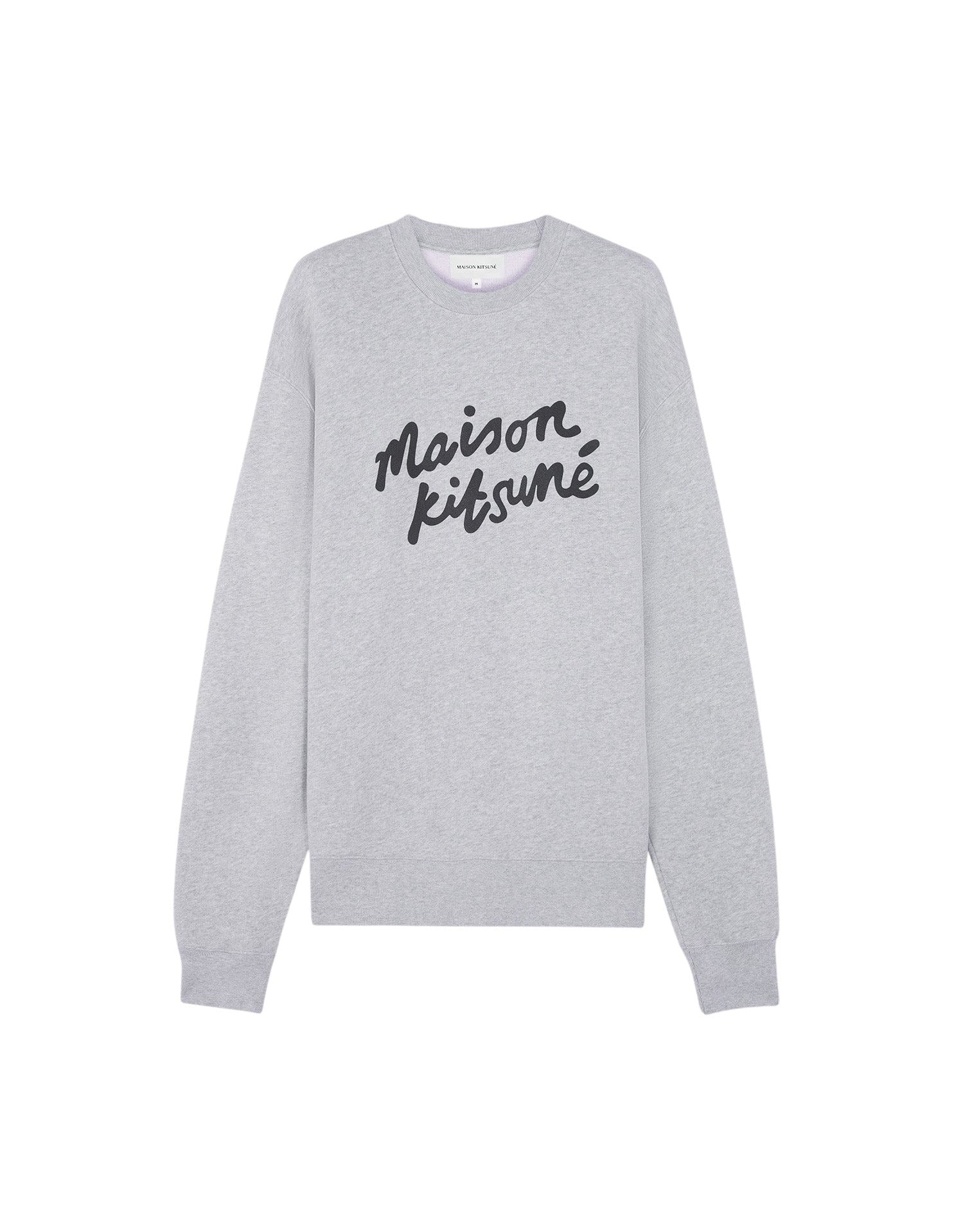 Long-sleeved sweatshirt with print - Light Grey Melange