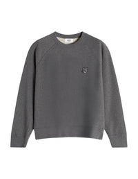 Sweatshirt Bold Fox Head oversize à col rond - Dark Grey Melange