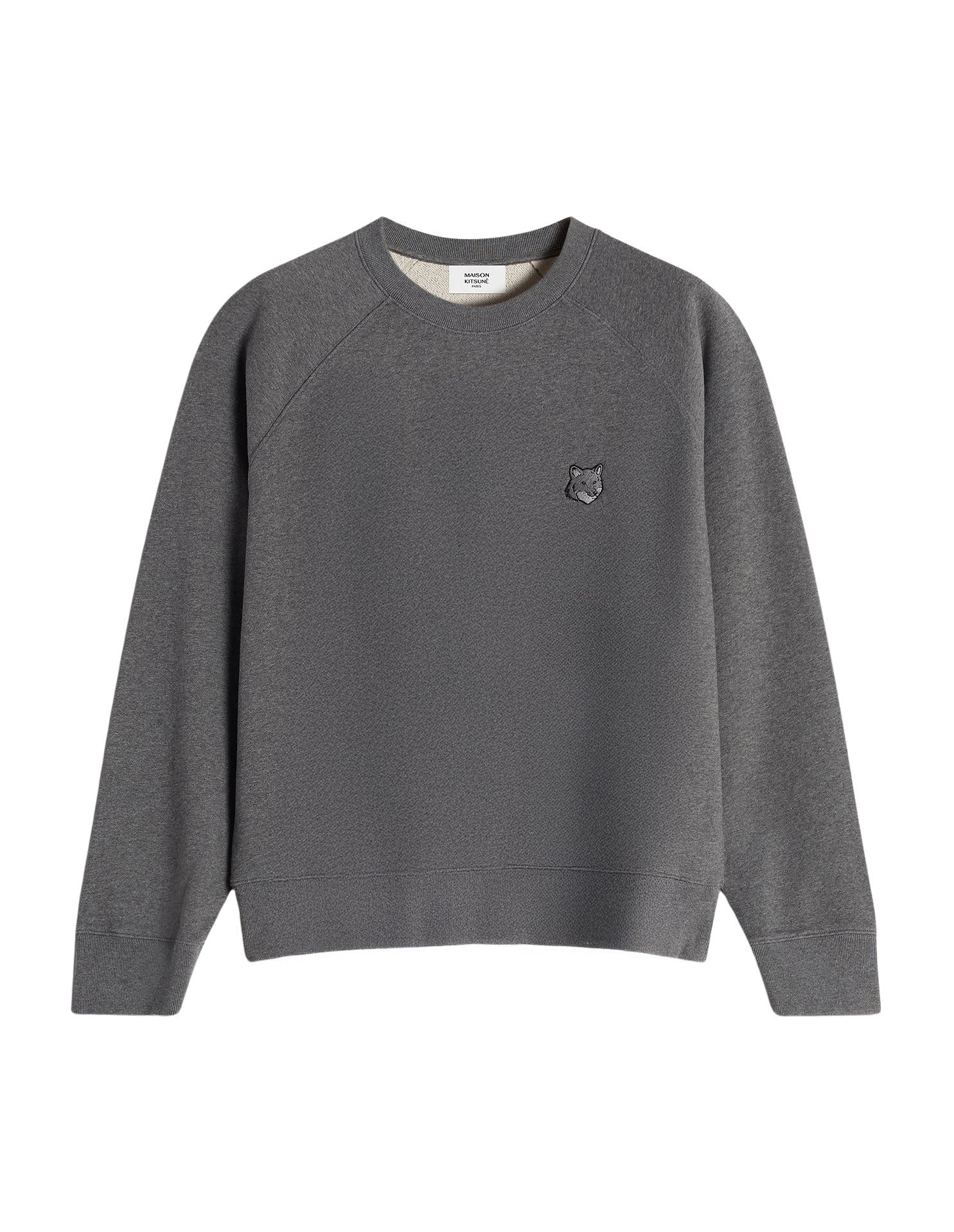 Sweatshirt Bold Fox Head oversize à col rond - Dark Grey Melange