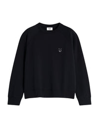 Sweatshirt Bold Fox Head oversize à col rond - Black