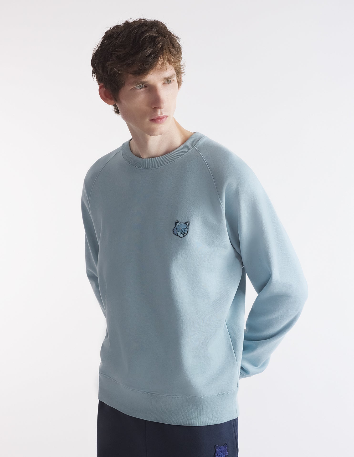 Bold Fox Head Patch Oversize Sweatshirt - Placid