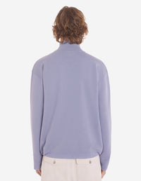 Oversized stand-up collar sweatshirt - Duster Blue