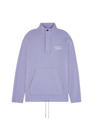 Oversized stand-up collar sweatshirt - Duster Blue