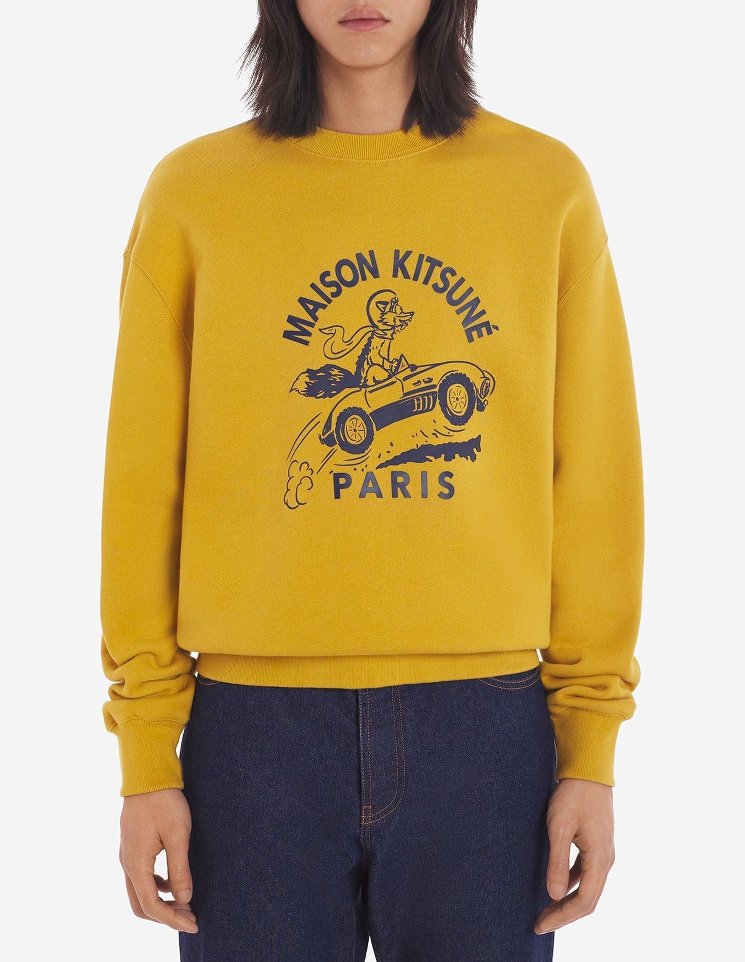 Long-sleeved sweatshirt with print - French Mustard