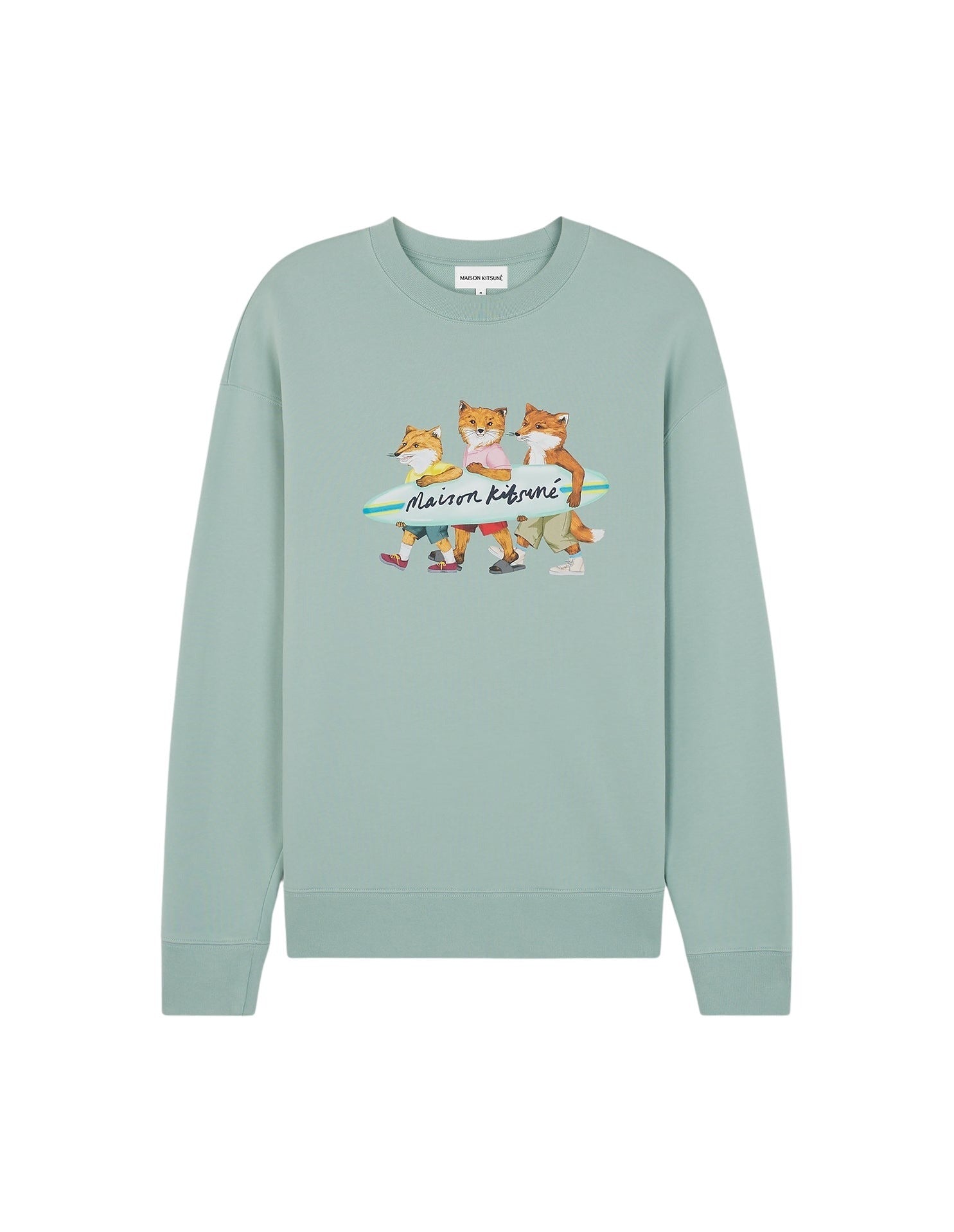 Long-sleeved sweatshirt with print - Seafoam Blue