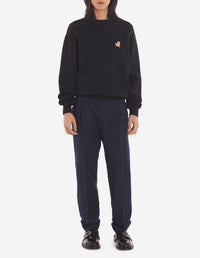 Round-neck sweatshirt with crest - Black