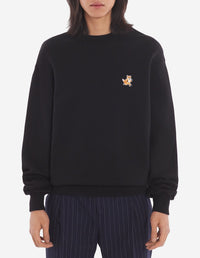Round-neck sweatshirt with crest - Black