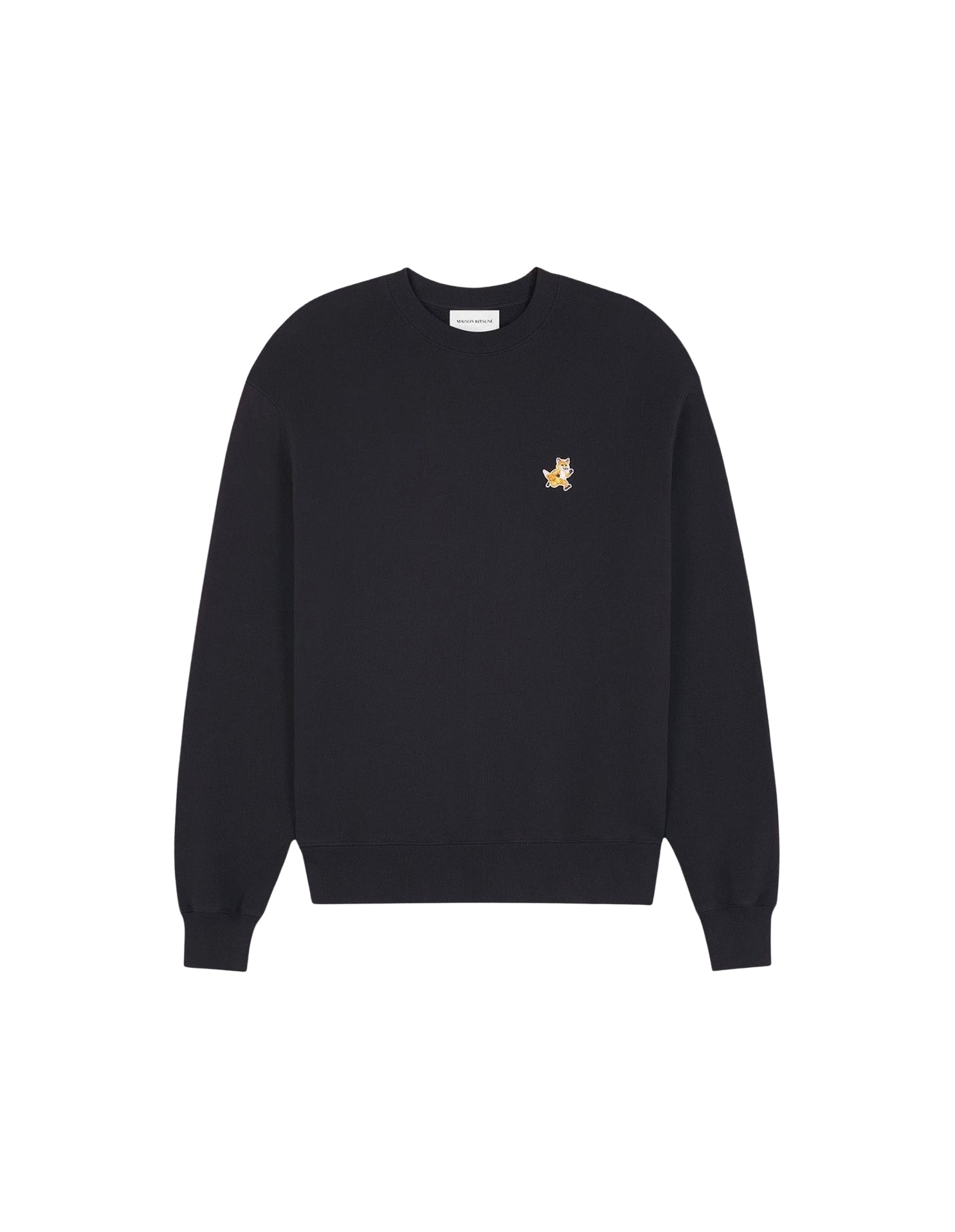 Round-neck sweatshirt with crest - Black