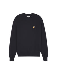 Round-neck sweatshirt with crest - Black