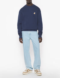 Sweatshirt with printed logo - Ink Blue
