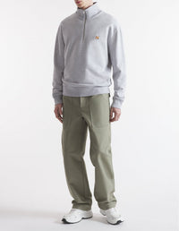 Trucker sweatshirt with badge - Light Grey Melange