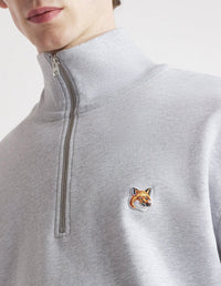 Trucker sweatshirt with badge - Light Grey Melange