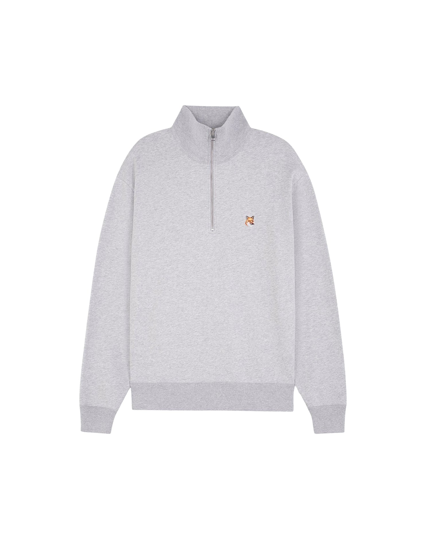 Trucker sweatshirt with badge - Light Grey Melange