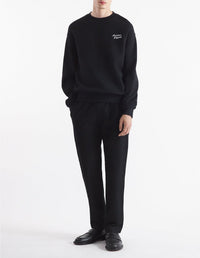Long-sleeved sweatshirt with embroidery - Black & White
