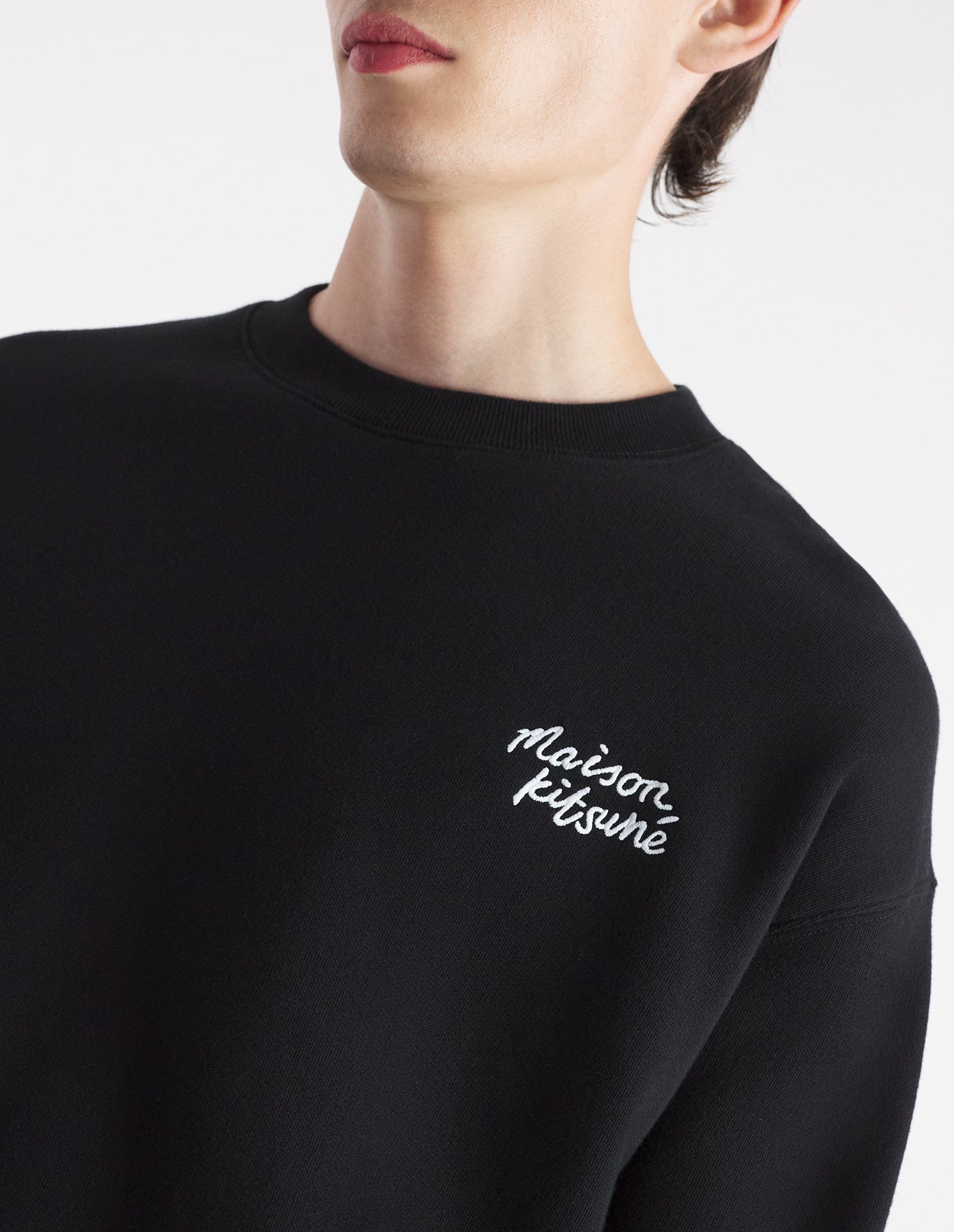 Long-sleeved sweatshirt with embroidery - Black & White