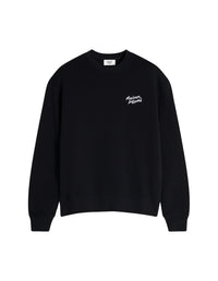 Sweatshirt à manches longues avec signature brodée - Black & White