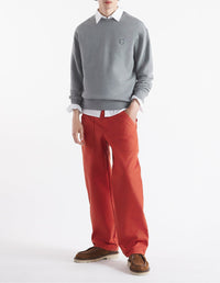 Bold Fox Head Sweatshirt with crest - Medium Grey Melange