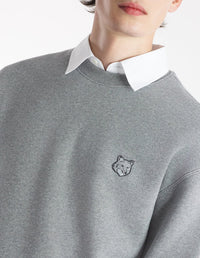 Bold Fox Head Sweatshirt with crest - Medium Grey Melange