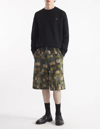 Bold Fox Head Sweatshirt with patch - Black