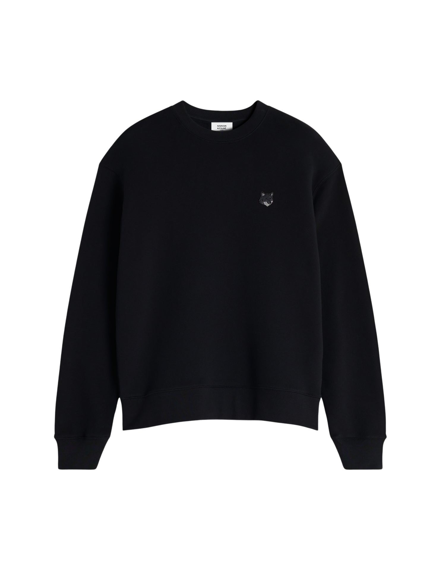 Bold Fox Head Sweatshirt with patch - Black