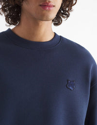 Bold Fox Head Sweatshirt with patch - Ink Blue