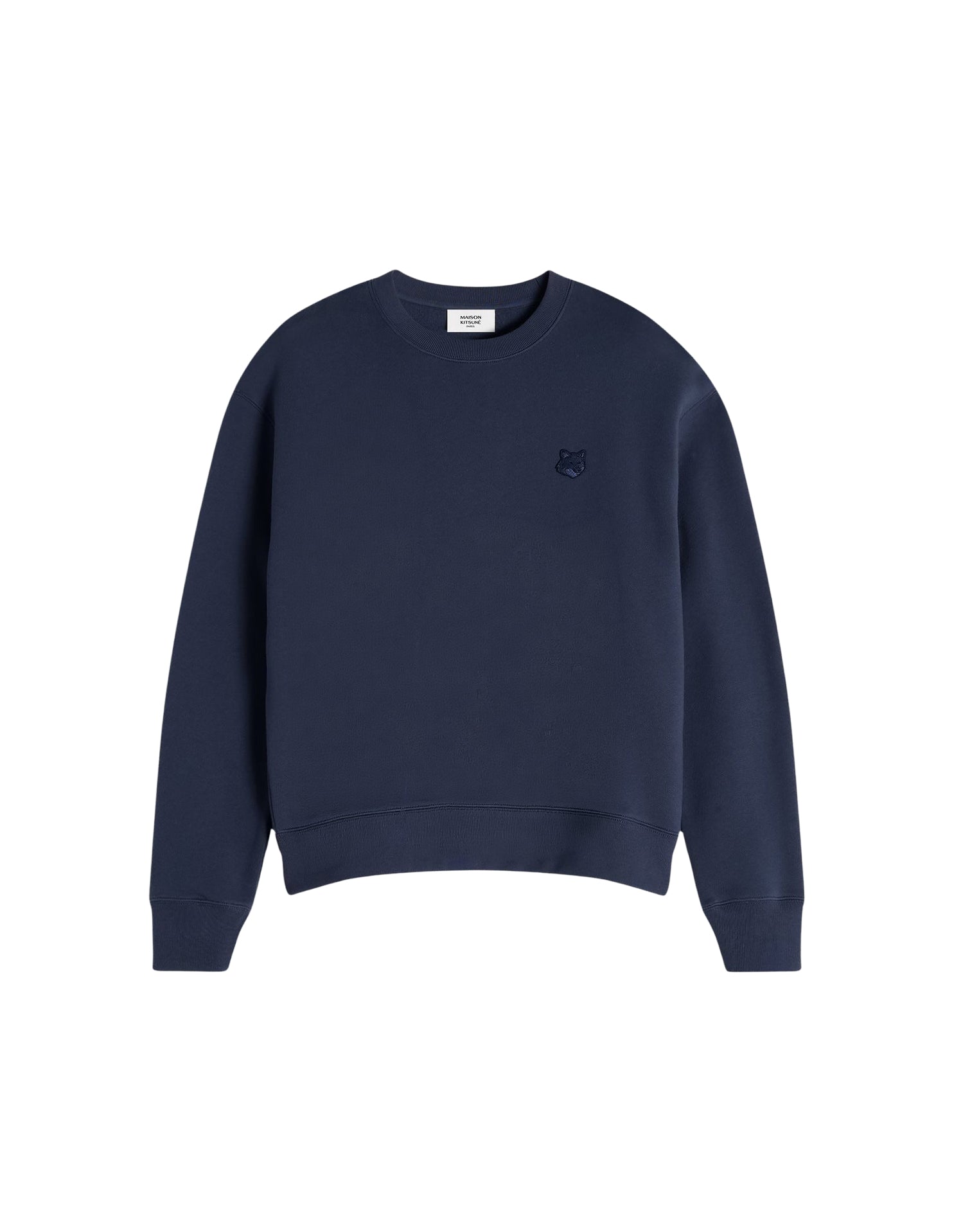 Bold Fox Head Sweatshirt with patch - Ink Blue