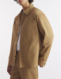 Over shirt with embroidery - Chino Beige
