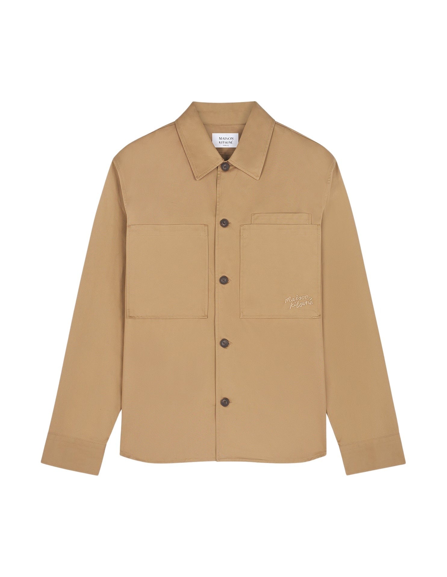 Over shirt with embroidery - Chino Beige