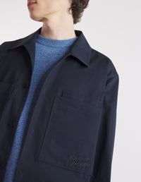 Pocket overshirt with embroidery - Black