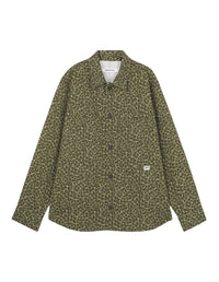 Patterned overshirt with label - Khaki Design