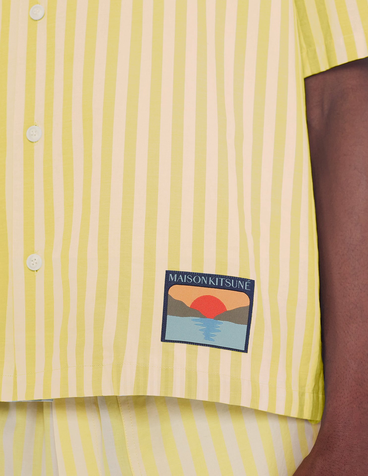 Chemise rayée à manches courtes - Light Yellow Stripes