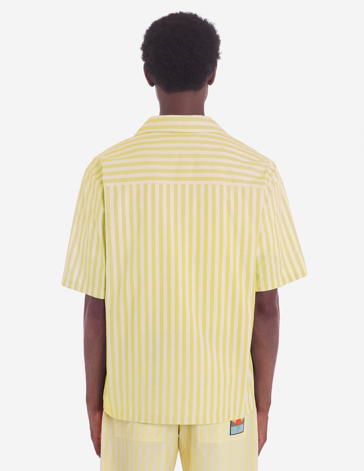 Chemise rayée à manches courtes - Light Yellow Stripes