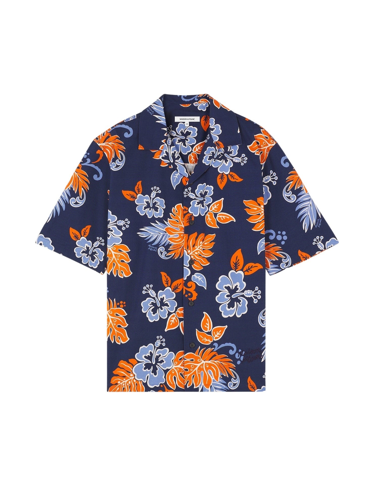 Short-sleeved boxy shirt with embroidery - Deep Navy Design