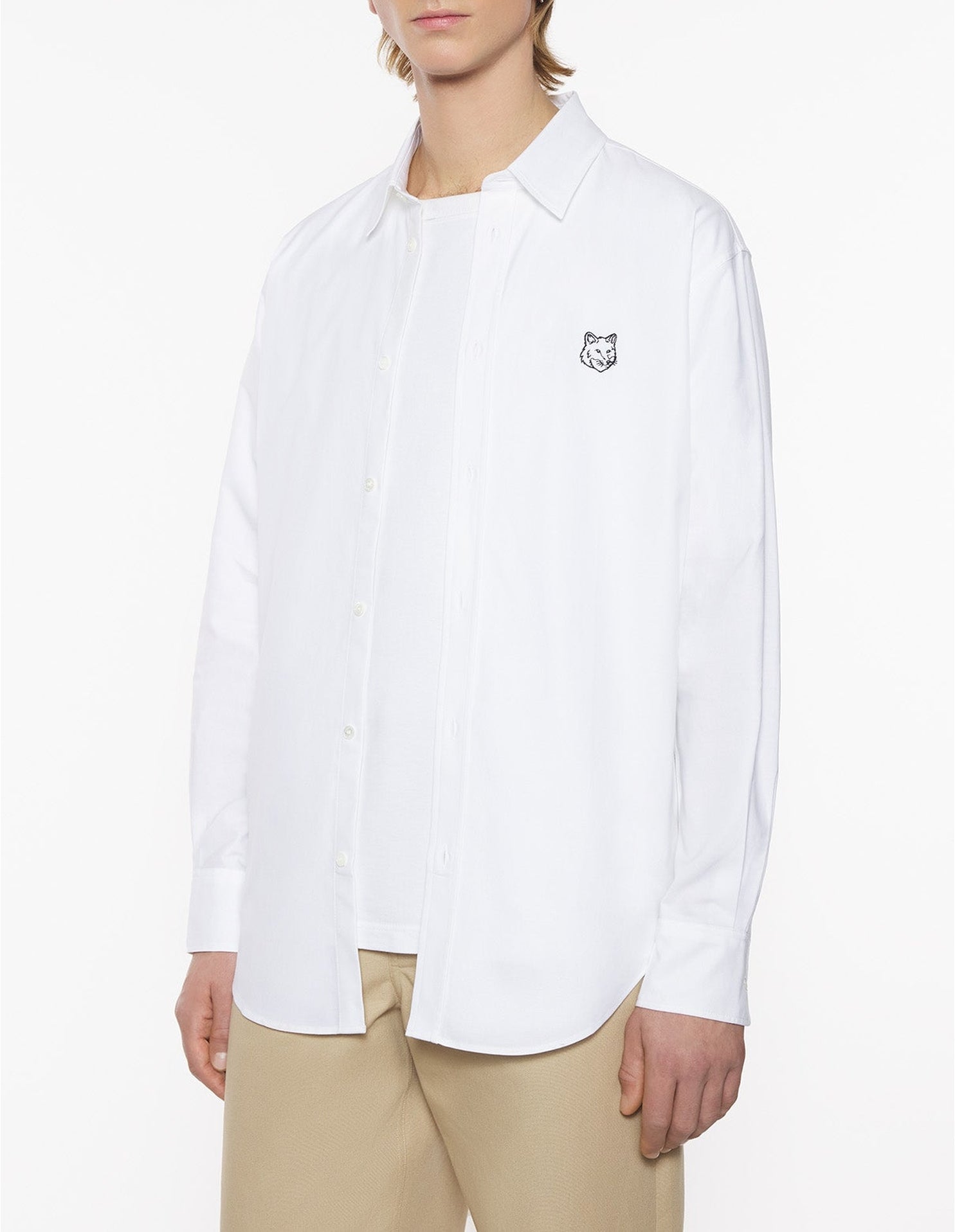 Chemise Fox Head brodée - White