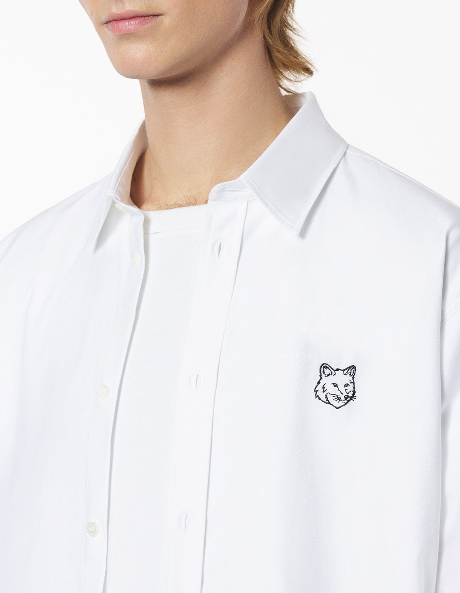 Chemise Fox Head brodée - White