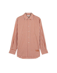 Gingham printed skater shirt - Spice & White