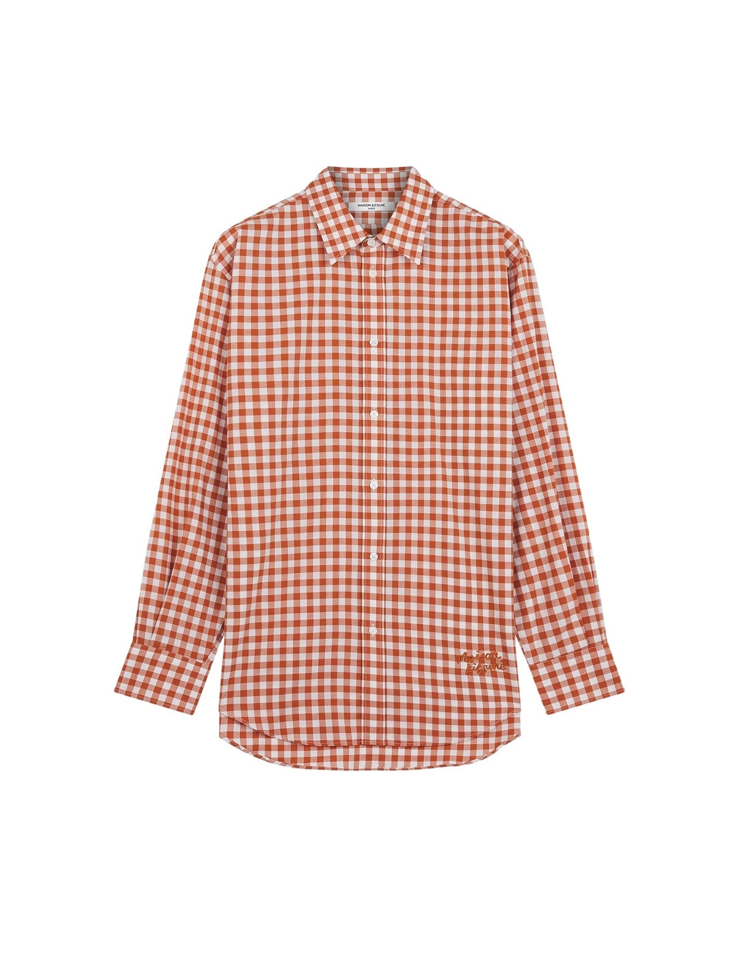 Gingham printed skater shirt - Spice & White
