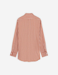 Gingham printed skater shirt - Spice & White