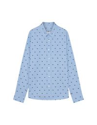 Shirt with badge - Light Blue & Green