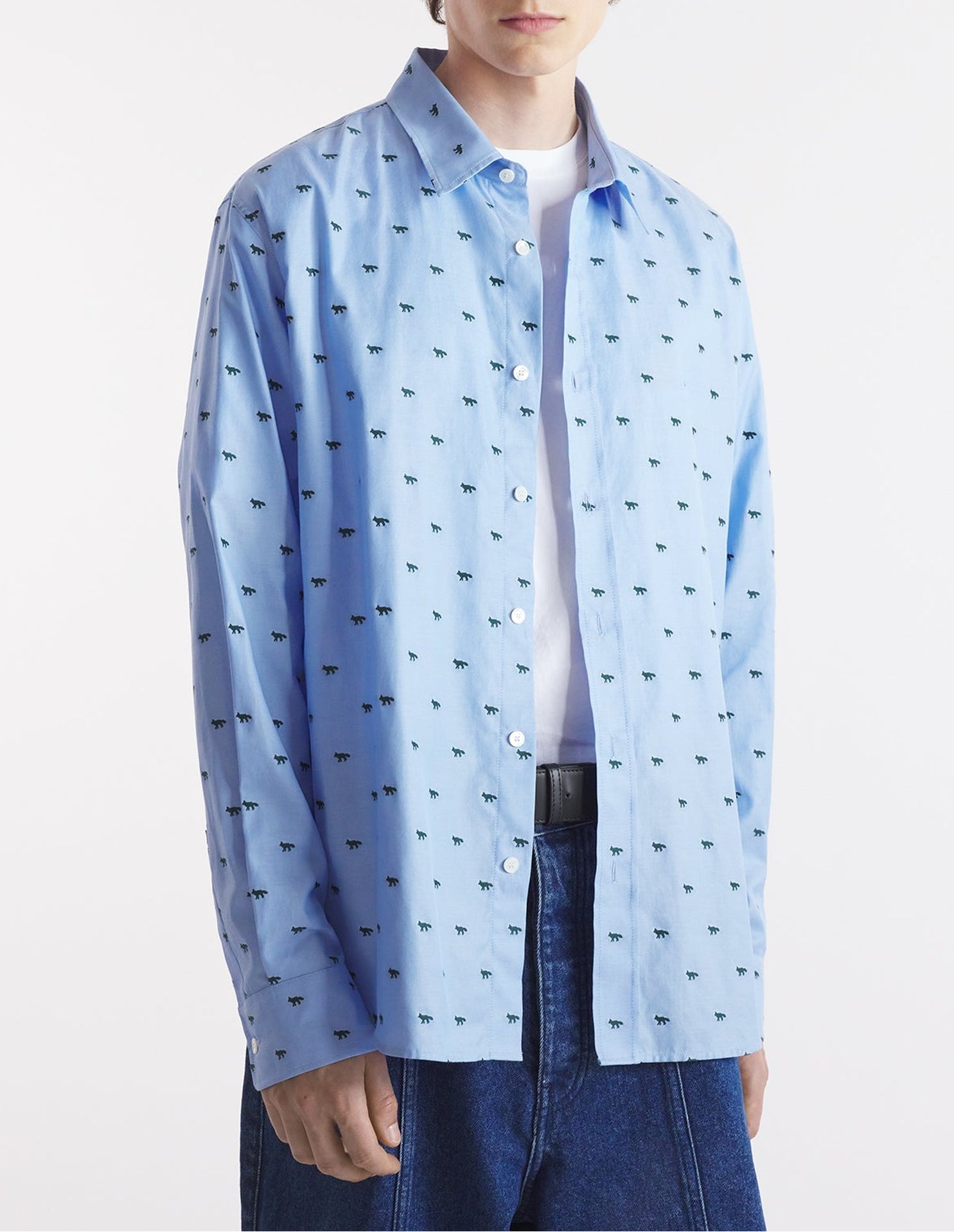 Shirt with badge - Light Blue & Green