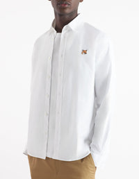 Shirt with badge - White