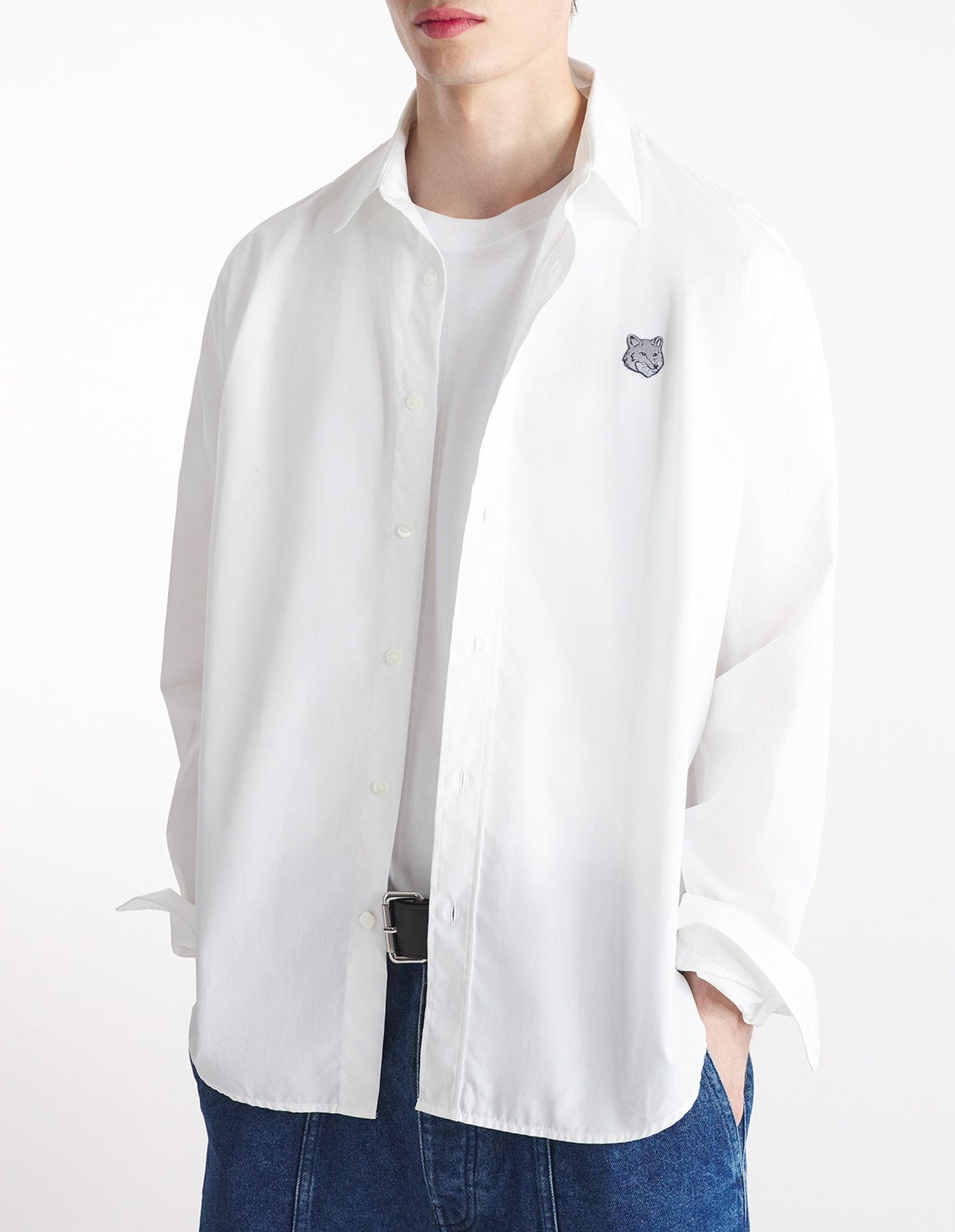 Chemise avec logo imprimé - White
