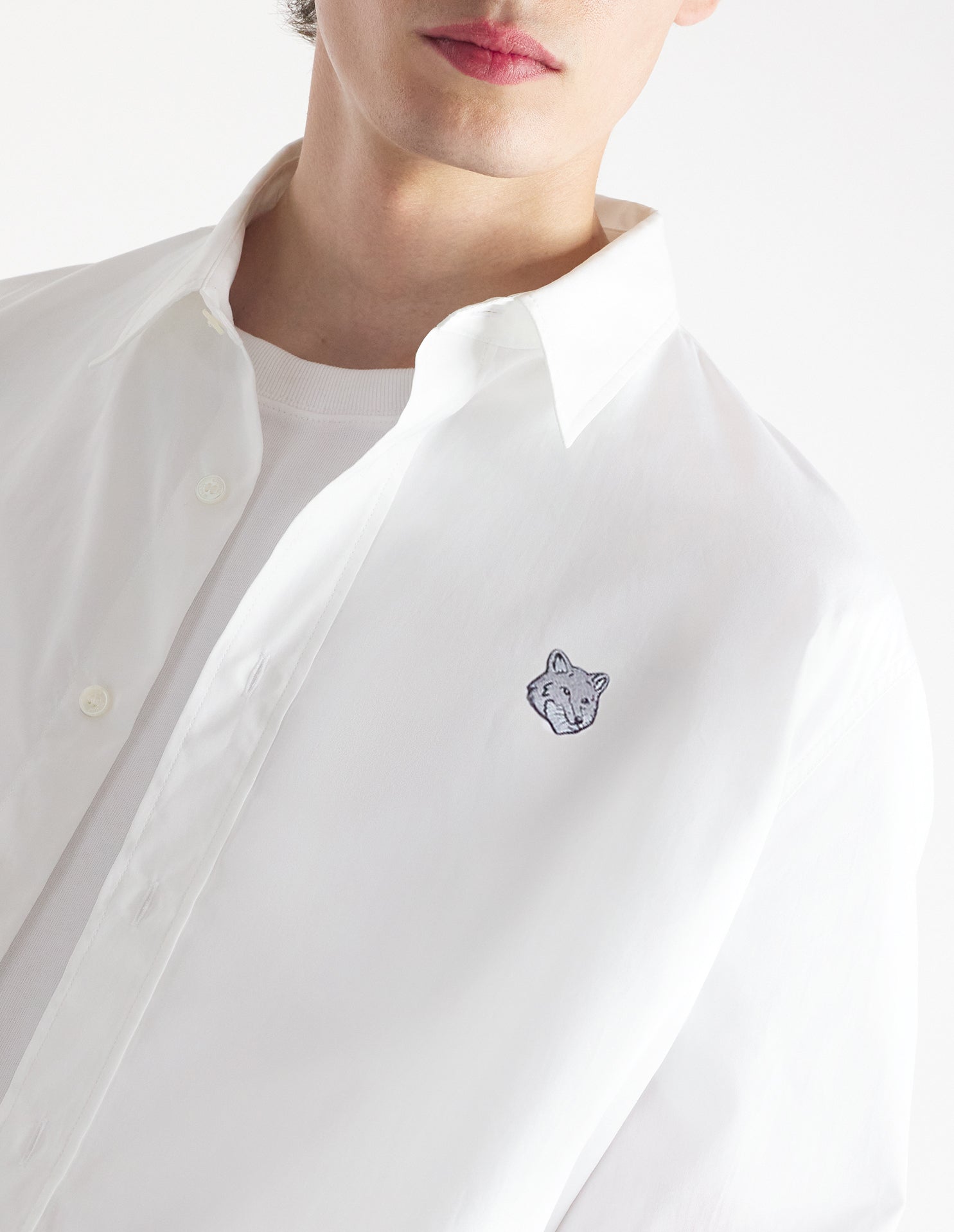 Chemise avec logo imprimé - White